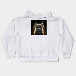 A Fractal Design of A French Bulldog Kids Hoodie